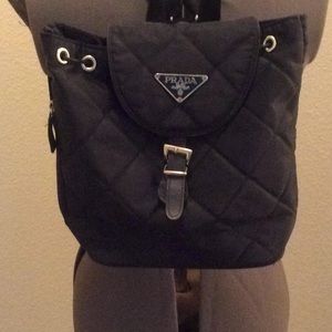 PRADA medium black backpack, good condition
